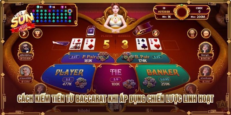 Cách kiếm tiền từ Baccarat khi áp dụng chiến lược linh hoạt