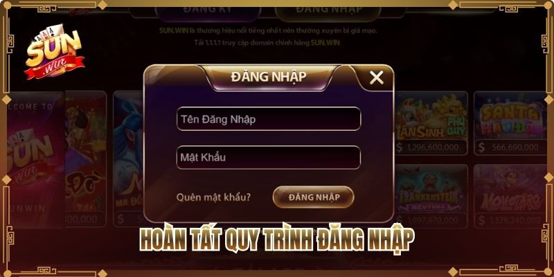 Hoàn tất quy trình đăng nhập