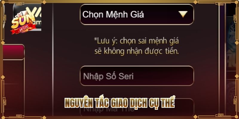 Nguyên tắc giao dịch cụ thể