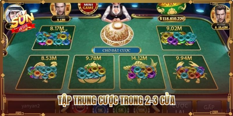 Tập trung cược trong 2–3 cửa