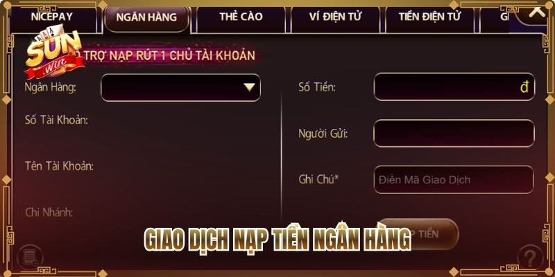 Giao dịch nạp tiền ngân hàng
