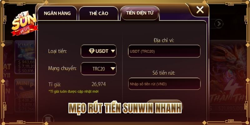 Mẹo rút tiền Sunwin nhanh